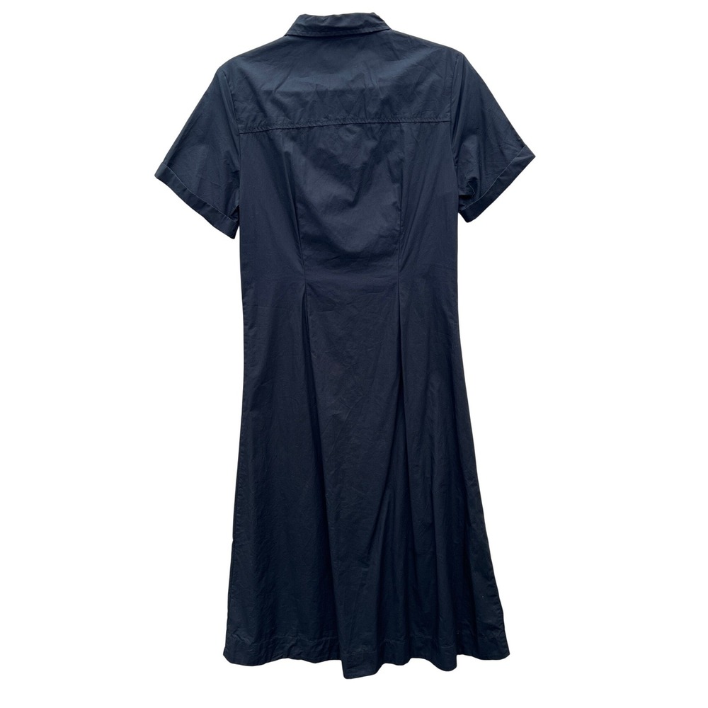 HABITUAL Black Button Up Short Sleeve Shirt Dress Midi Small‎ Cotton Academia - Picture 2 of 8